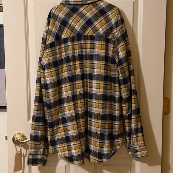 Forever 21 Yellow and Blue Plaid Shirt Jacket - Picture 3 of 3